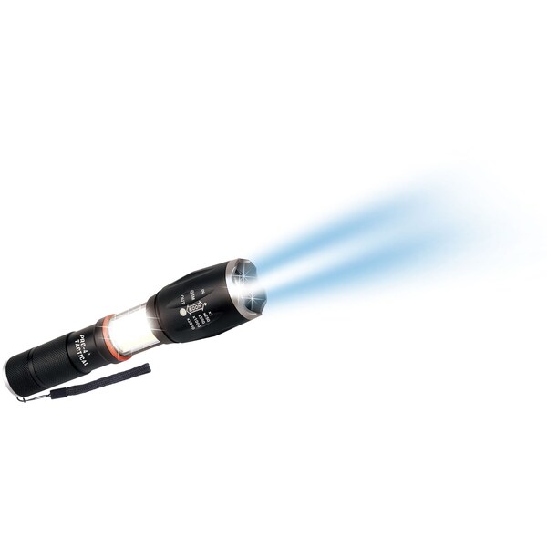 Pro4 Tactical 300 lm Black LED Tactical Flashlight w/COB Lantern AAA